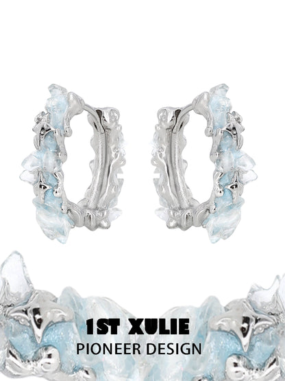 Frozen Blue Crystal Ear Cuffs