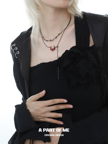 Blood Moon Rose Necklace