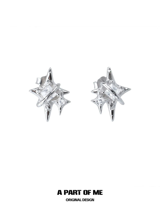 Sparkling Star Stud Earrings
