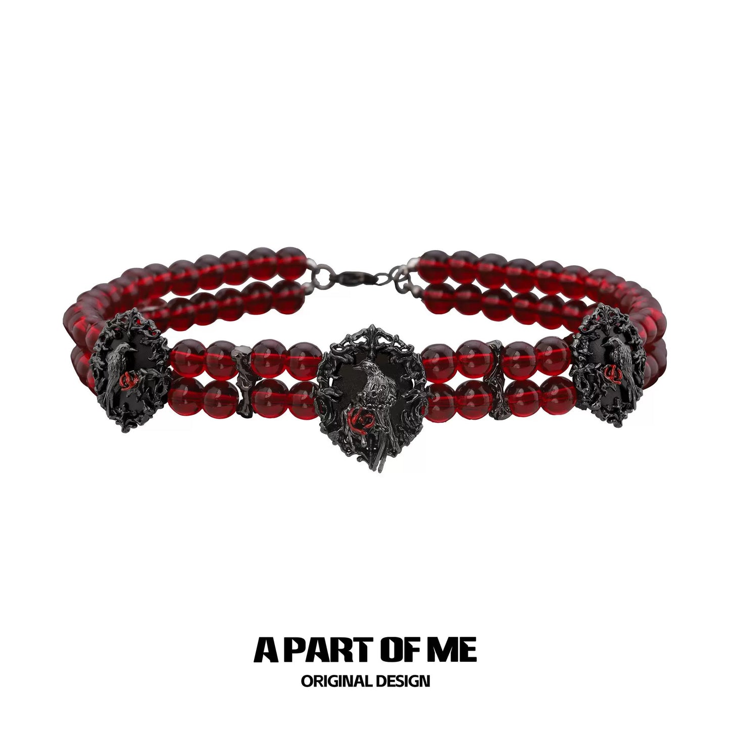Gothic Beaded Crow Choker