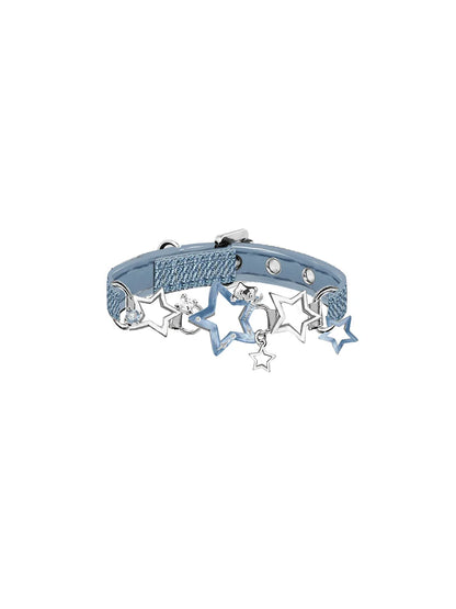 Blue Leather Star Bracelet