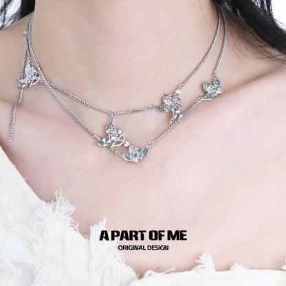 Cupid Double-Layer Zircon Necklace