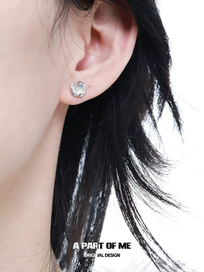 White Agate Mini Stud Earrings