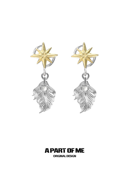 Feather Agate Genderless Earrings