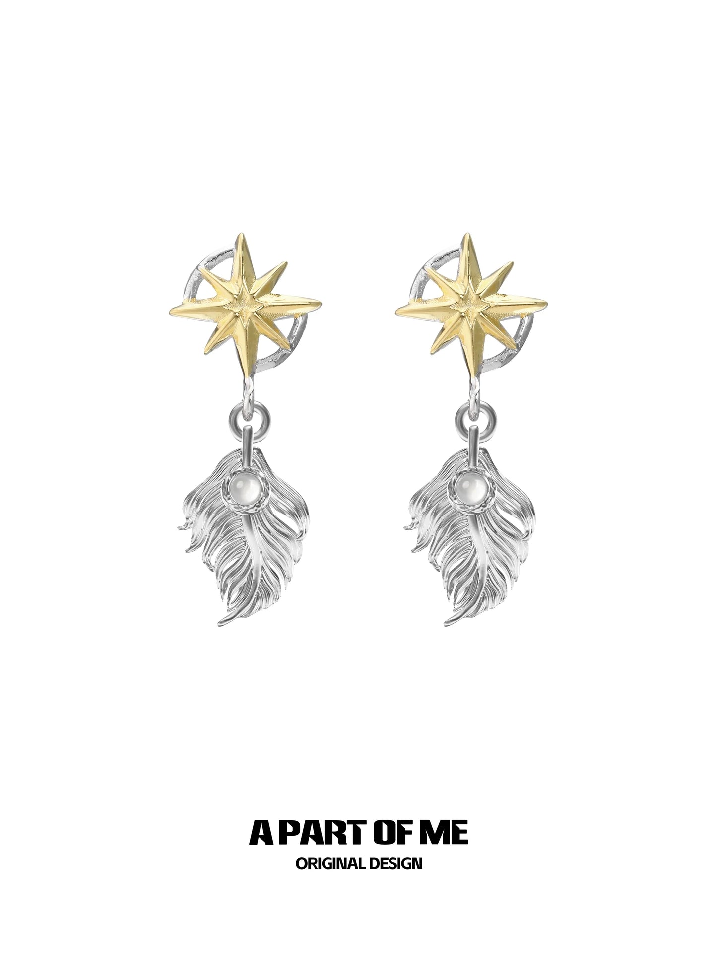 Feather Agate Genderless Earrings