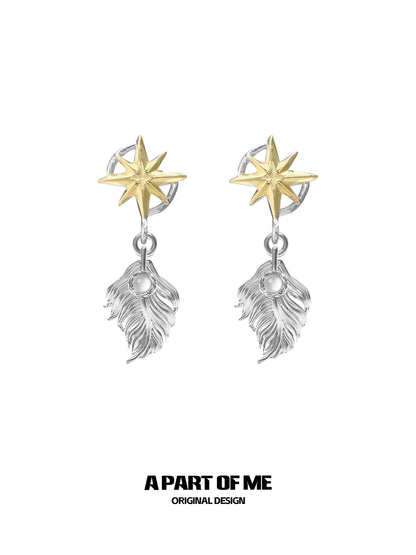 Feather Agate Genderless Earrings