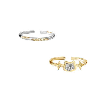 Cat Blessing Couple Rings