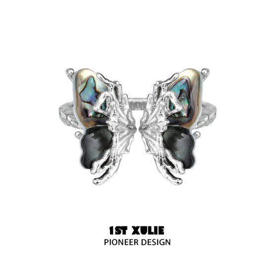 Y2K Cyber Butterfly Silver Ring