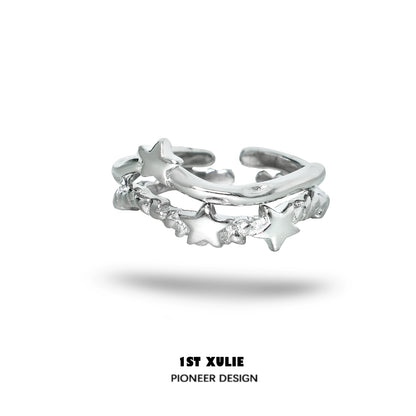 Eternal Starshine Silver Couple Ring