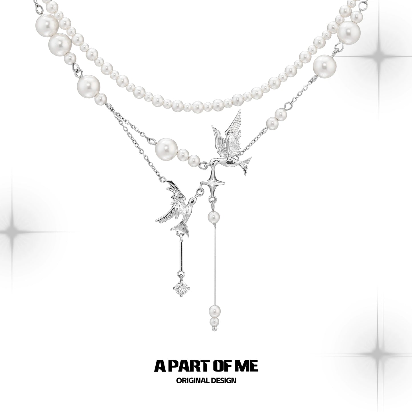 Flying Bird Pearl Necklace