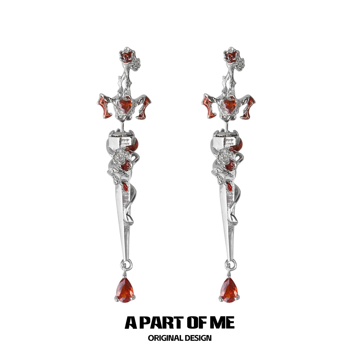 Rose Sword Piercing Earrings