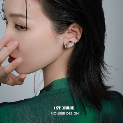 Y2K Slytherin Snake Edgy Earrings