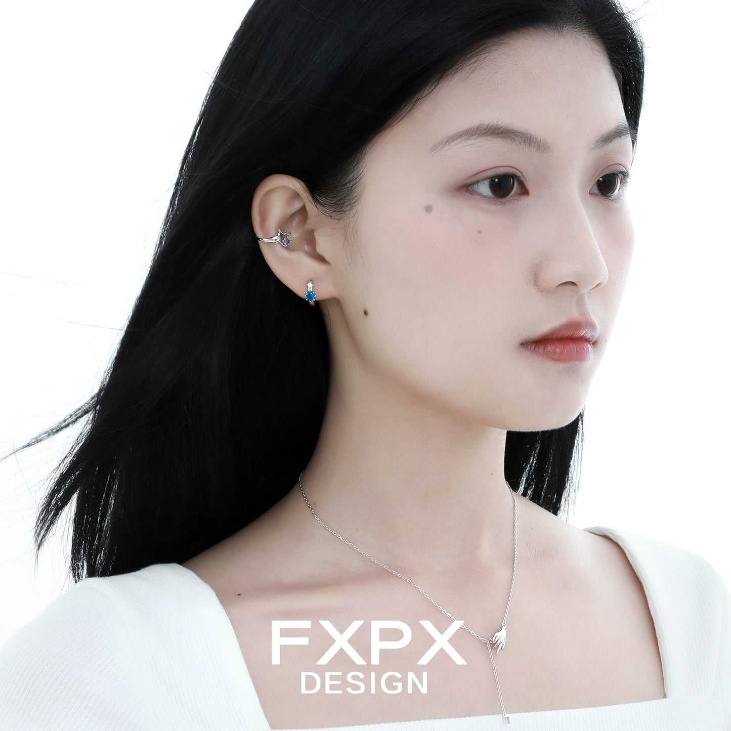 Mystic Hand Amethyst Ear Cuff