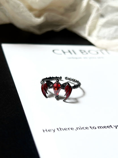"Dragon Shadow" Red Zircon Ring