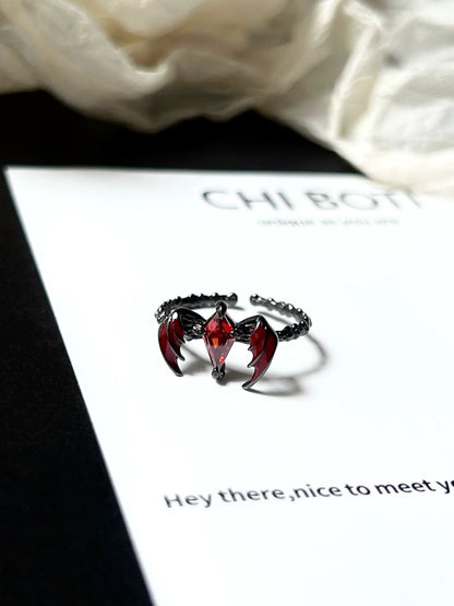 "Dragon Shadow" Red Zircon Ring