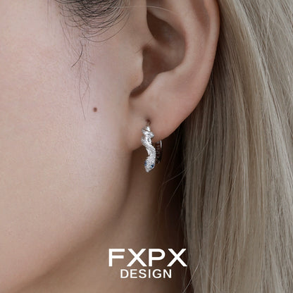 Glacier Blue Snake Earrings