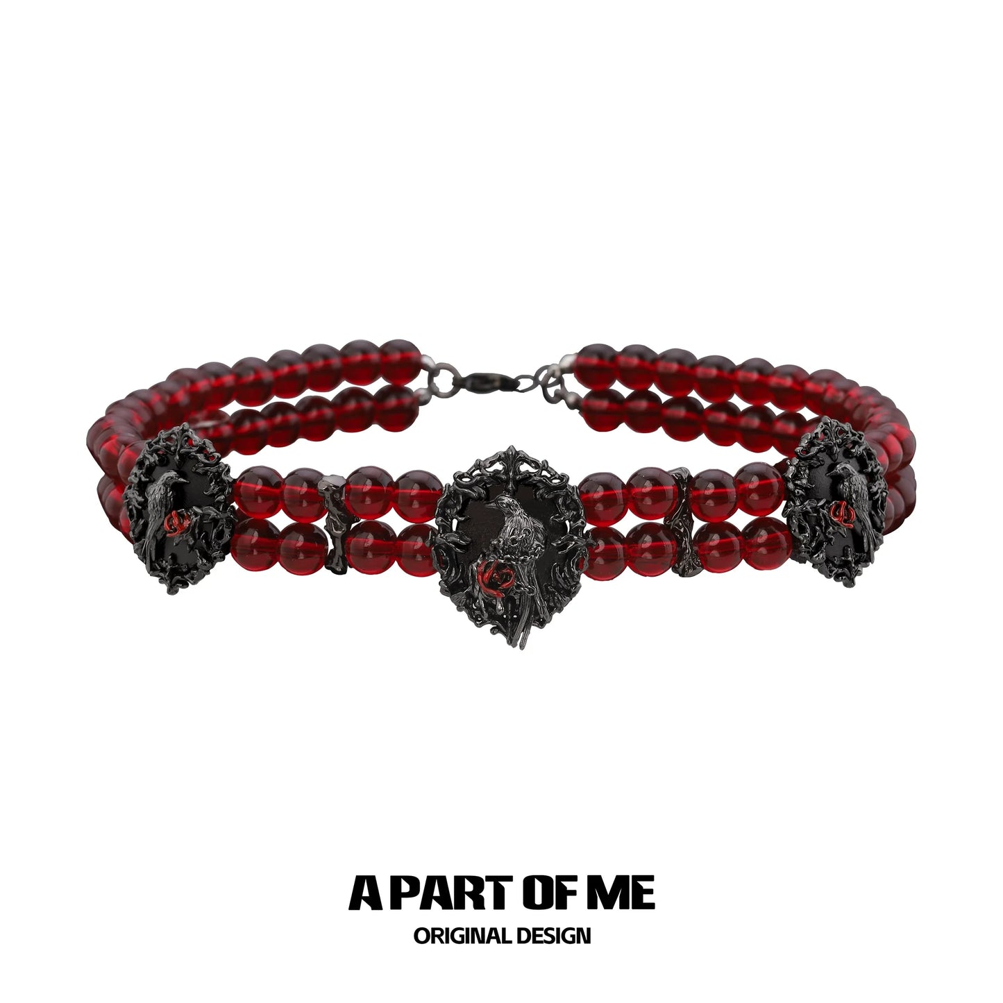 Gothic Beaded Crow Choker