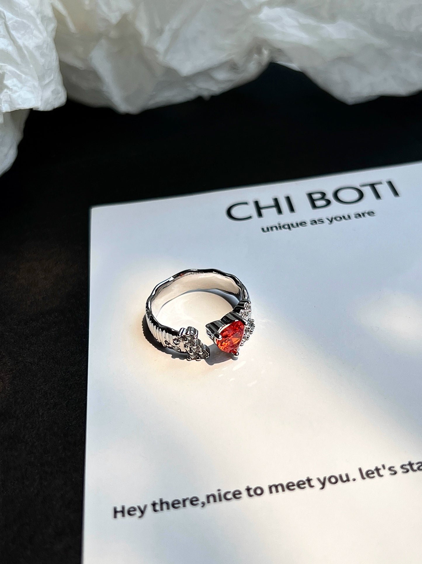 "Imprisoned Heart" Zircon Ring