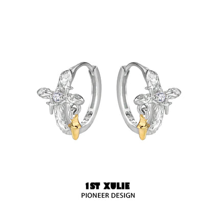 Timeless Cross Silver Ear Clips