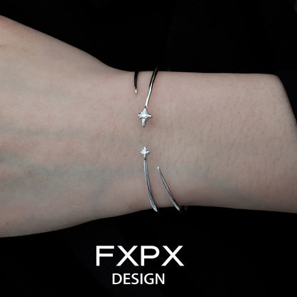 Glacial Star Track Silver Bracelet