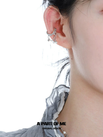 Pearl Fringe Punk Ear Clips