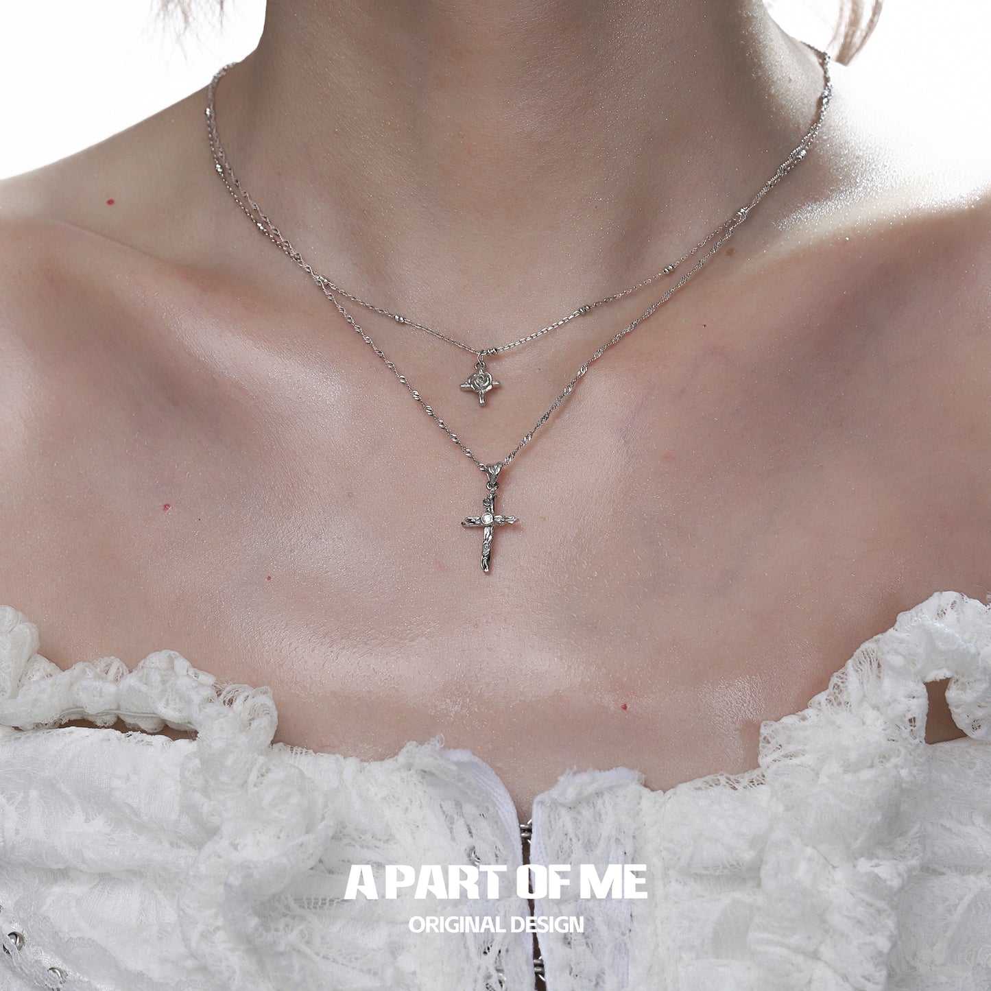 Pearl Angel Rose Necklace