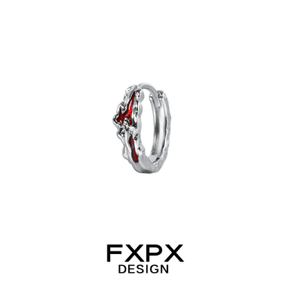 Y2K Scarlet Veil Stud Earrings