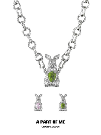Diamond Rabbit Pendant Necklace