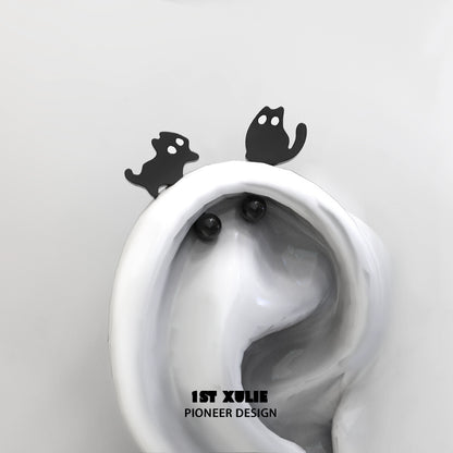 Midnight Devil Kitty Earrings