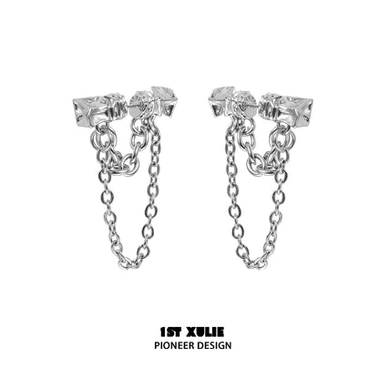 Y2K Sci-Fi Chain Stacking Earrings