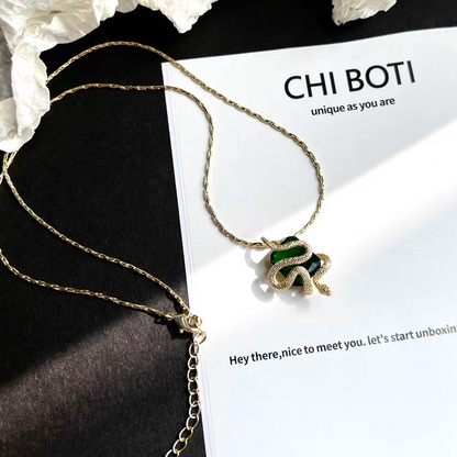 "Slytherin House" Emerald Necklace