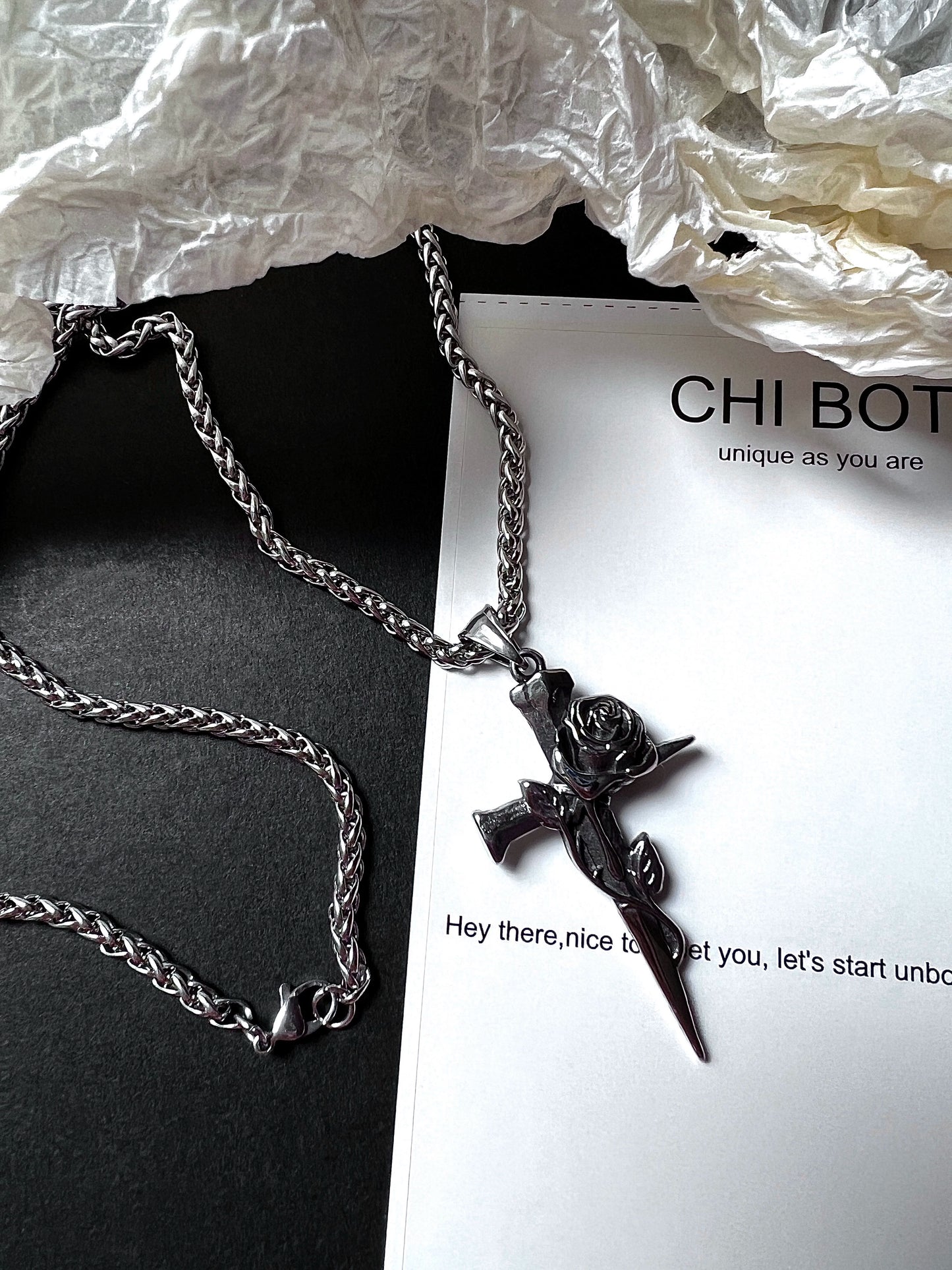 "Jazz Rose" Cross Necklace