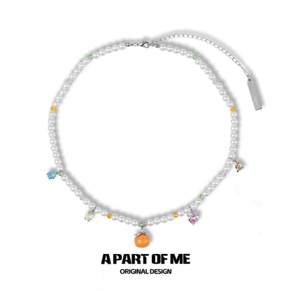 Lucky Persimmon Pearl Necklace