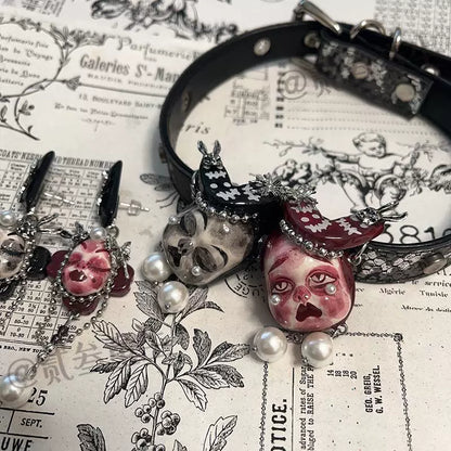 Choker-Ersan Tongsheng Original Niche Design Advanced Sense Dark Niche Design Dark Necklace Punk Asian Choker