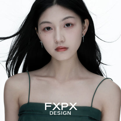 Y2K Court Girl Snake Cross Earrings