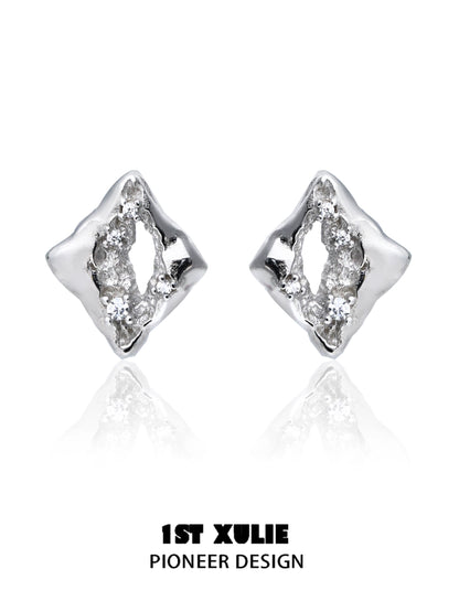 Geometric Elegance Silver Earrings