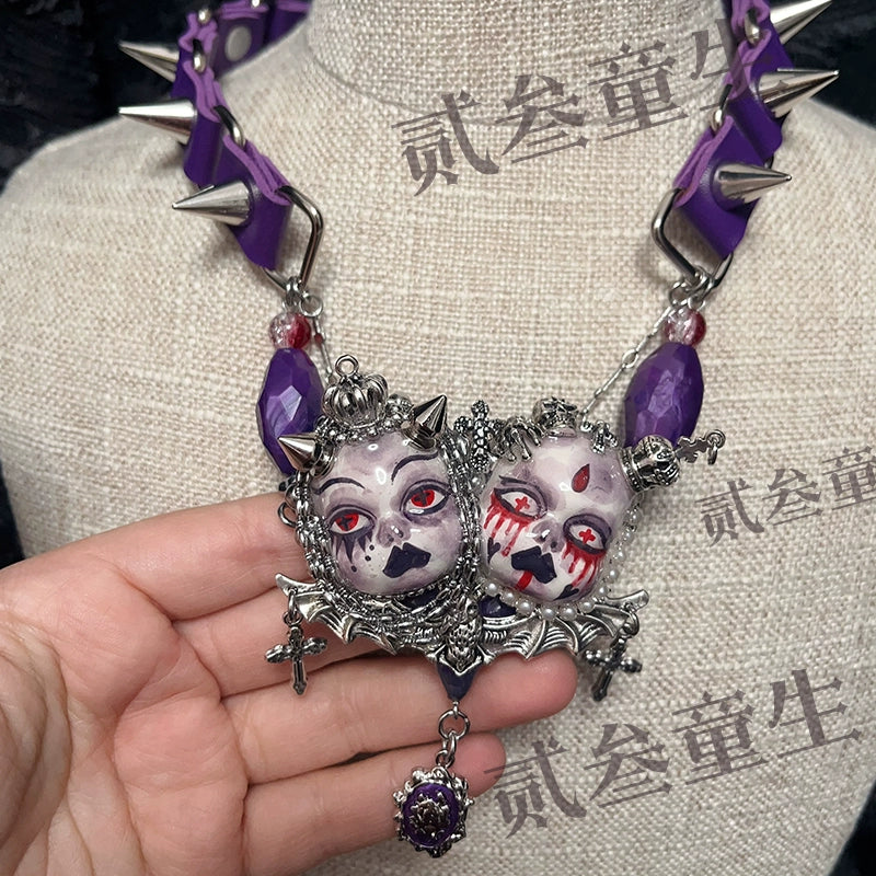 Choker-Ersan Tongsheng original niche personality design dark subculture punk style y2k dark babes choker chain