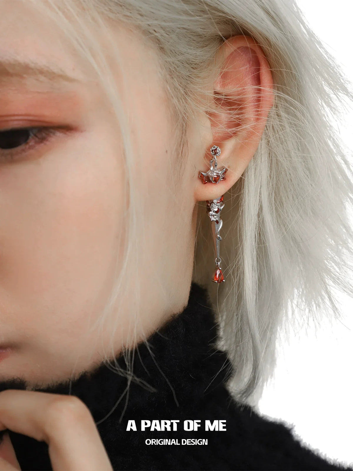 Rose Sword Piercing Earrings