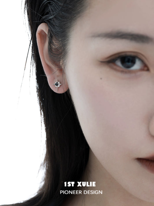 Cosmic Dark Matter Star Earrings
