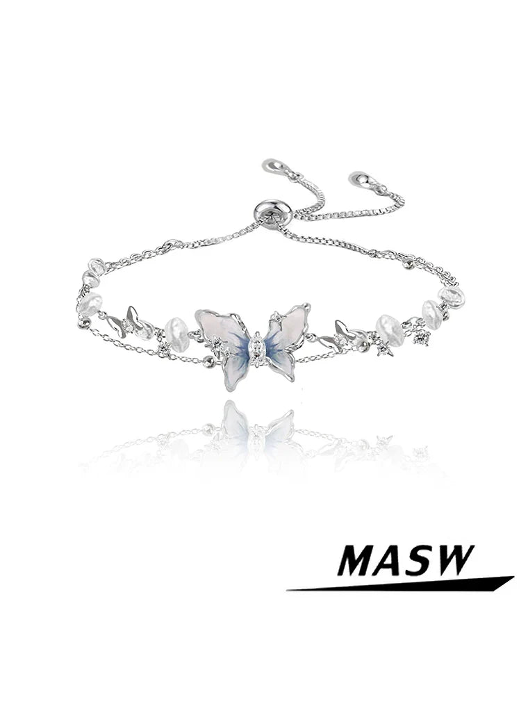 Starry Blue Butterfly Bracelet