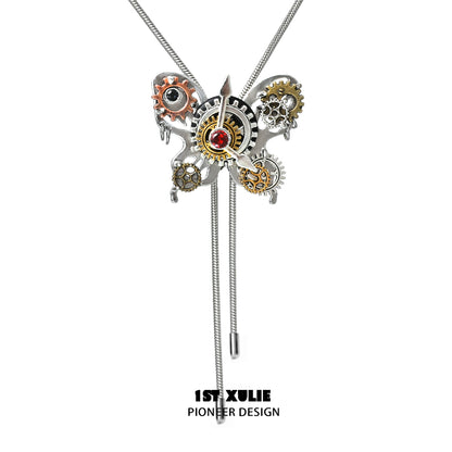 Cyber Butterfly Pull Necklace
