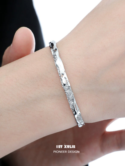 Minimalist Heavy Industry Silver Bracelet”
