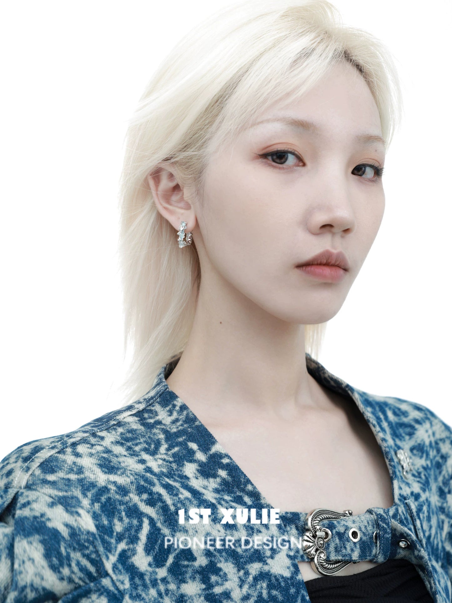 Frozen Blue Crystal Ear Cuffs