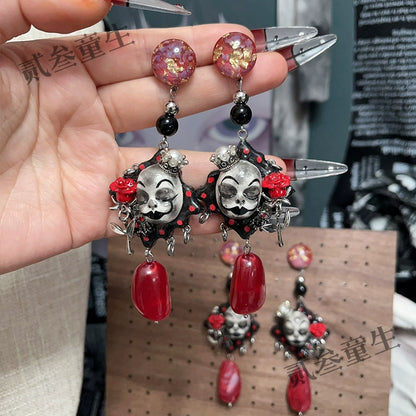 Earrings & Ear Cuffs-Ersan Tongsheng Original Earrings Fashion Personality Repair Clown Dark Wind Premium Earrings Niche Design Earrings