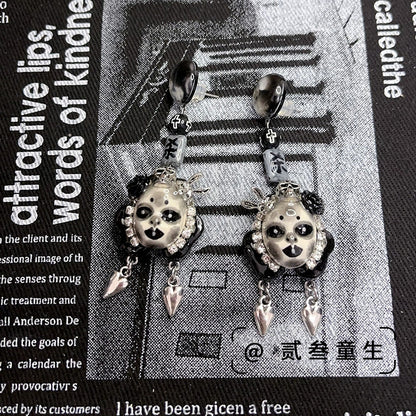 Earrings & Ear Cuffs-Two Three Children's Original Design Diablo Goth 925 Silver Needle Earrings Spice Girls Niche Handmade Cool Temperament Earrings