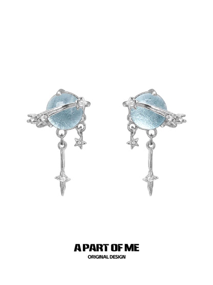 Wisdom Blue Crystal Ear Cuffs