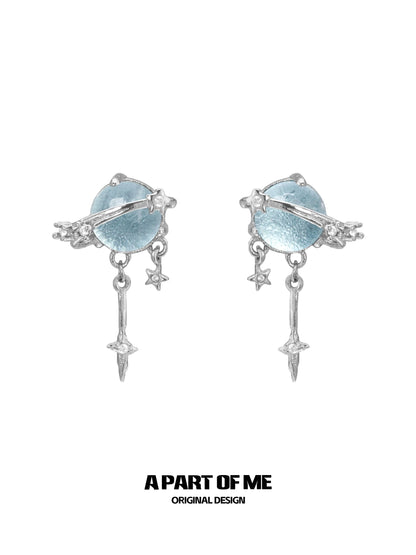 Wisdom Blue Crystal Ear Cuffs