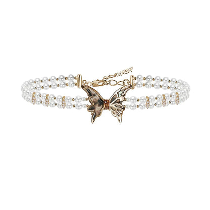 Leopard Butterfly Beaded Choker