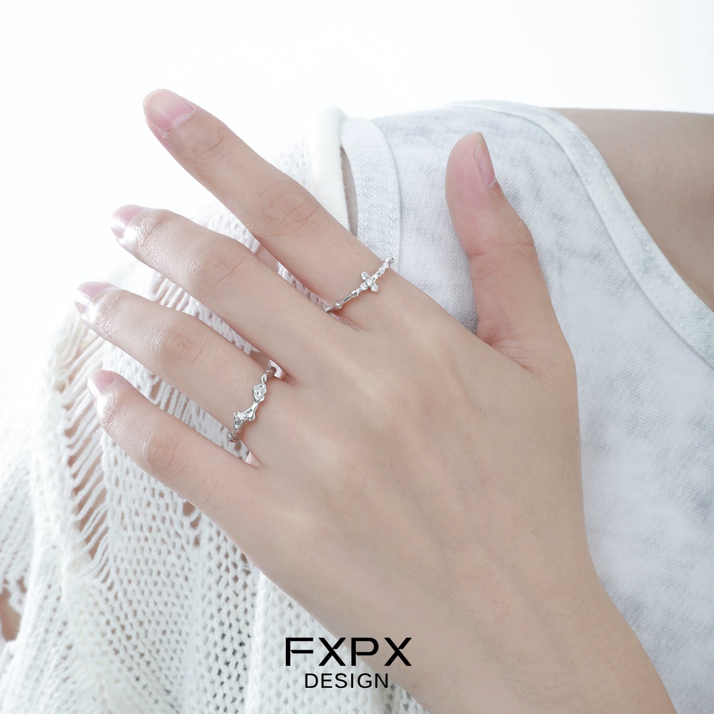 Minimalist Cross Silver Ring