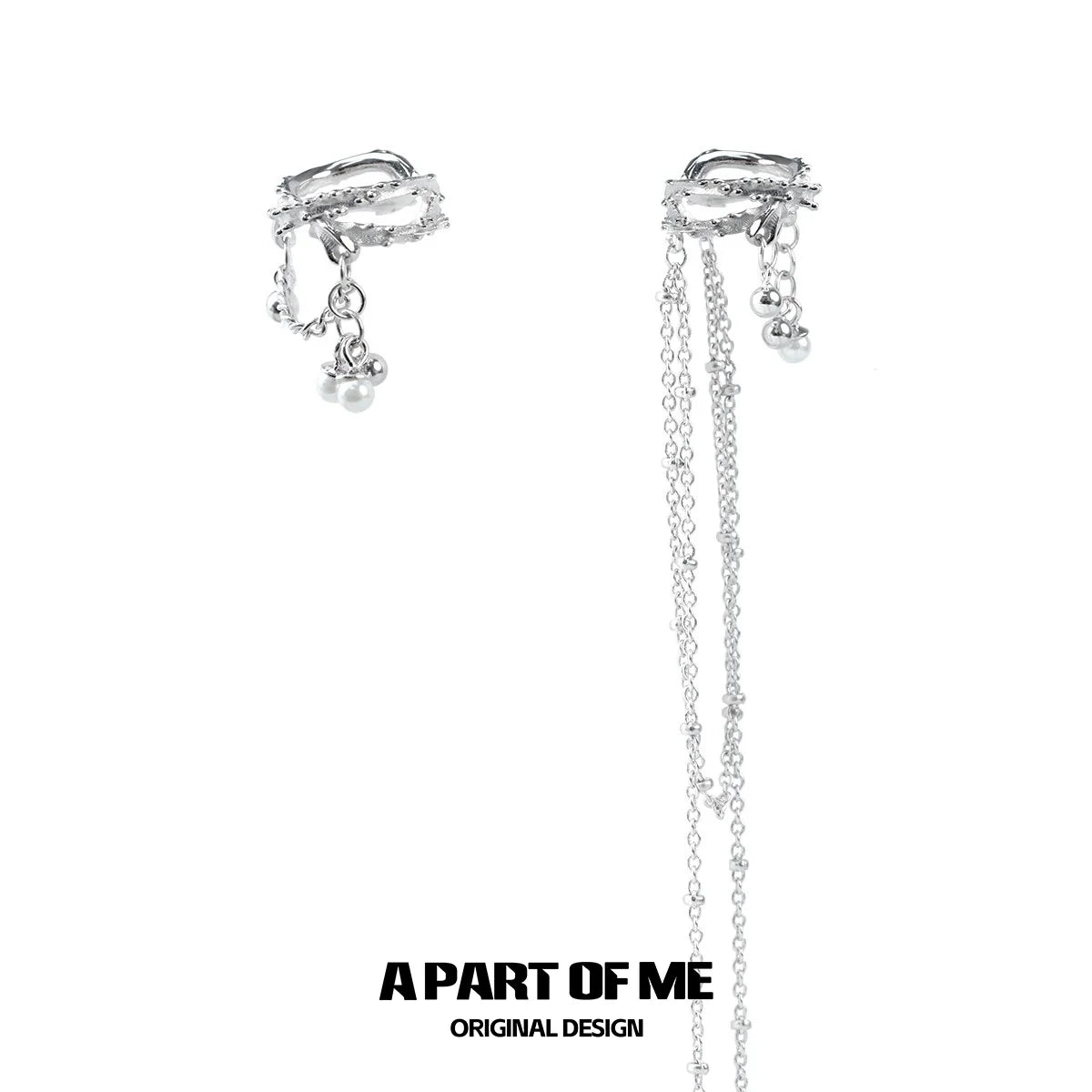 Pearl Fringe Punk Ear Clips
